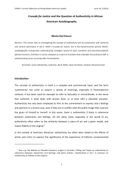 Crusade for Justice and the Question of Authenticity in African