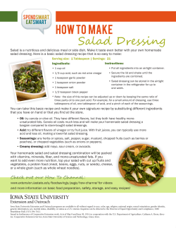 Salad Dressing - Iowa State University Extension and Outreach
