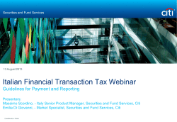 Italian Financial Transaction Tax Webinar