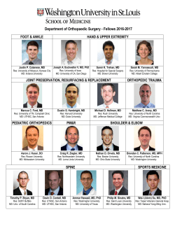 Department of Orthopaedic Surgery - Fellows 2016-2017