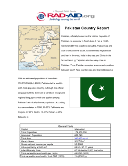 Pakistan Country Report - RAD
