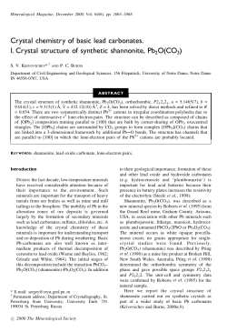 Crystal chemistry of basic lead carbonates. I. Crystal structure of