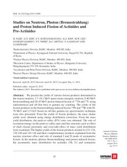 Studies on Neutron, Photon (Bremsstrahlung) and Proton Induced