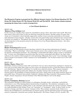 2013-2014 Montserrat Seminar Descriptions