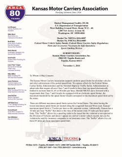 speed limiter comments submitted by kmca