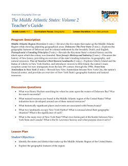 The Middle Atlantic States: Volume 2 Teacher`s Guide