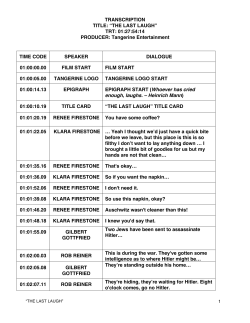 Timecoded Dialogue List