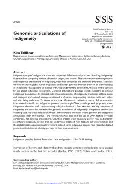 Genomic articulations of indigeneity
