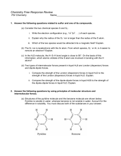 Chemistry Free Response Review