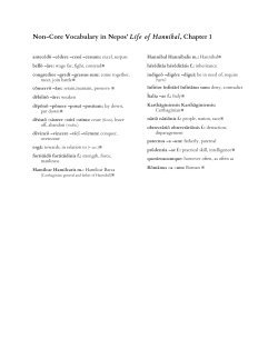 Non-Core Vocabulary in Nepos` Life of Hannibal, Chapter 1