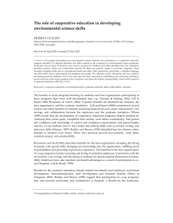 The role of cooperative education in developing environmental
