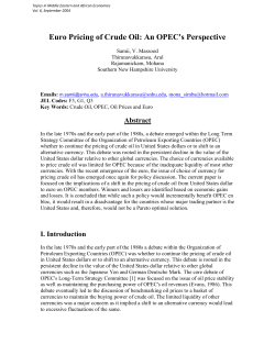 Euro Pricing of Crude Oil: An OPEC`s Perspective