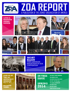 IN THIS ISSUE SPRING - Zionist Organization of America