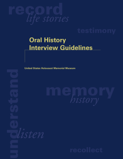 Oral History Interview Guidelines