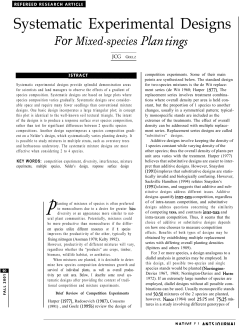 Systematic Experimental Designs