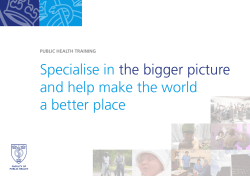 Public Health: specialise in `the bigger picture`