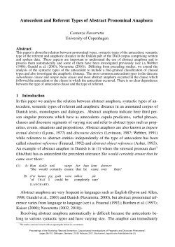 Antecedent and Referent Types of Abstract Pronominal Anaphora