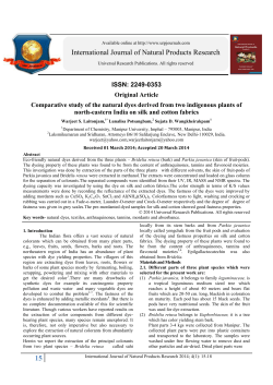 Comparative study of the natural dyes derived from