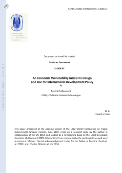 An Economic Vulnerability Index: Its Design and Use - UN