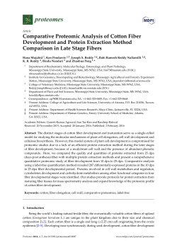 Comparative Proteomic Analysis of Cotton Fiber Development and