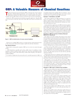 ORP: A Valuable Measure of Chemical Reactions