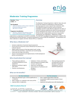 Moderator Training Programme