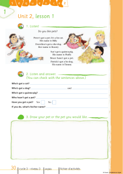 Unit 2, lesson 1 - Acad&eacute;mie en ligne