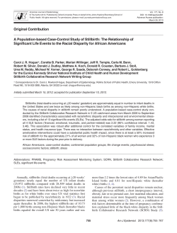 A Population-based Case-Control Study of Stillbirth: The