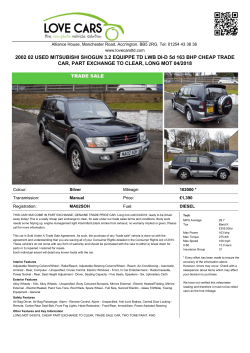 2002 02 USED MITSUBISHI SHOGUN 3.2 EQUIPPE TD LWB DI