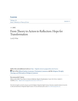 From Theory to Action to Reflection: Hope for Transformation