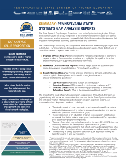 summary: pennsylvania state system`s gap analysis reports