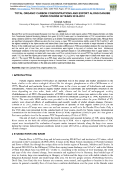 total organic carbon concentrations and export along danube river