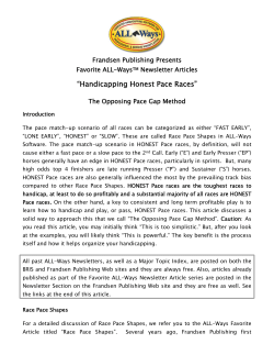 Handicapping Honest Pace Races