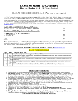 pace of miami - iowa testing - Homeschool