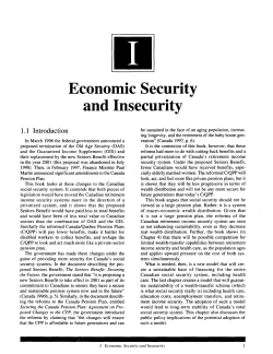 Economic Security for an Aging Canadian Population, Chapter 1
