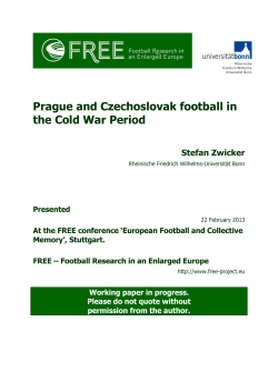 Zwicker Prague and Czechoslovak football in the Cold War Period 2