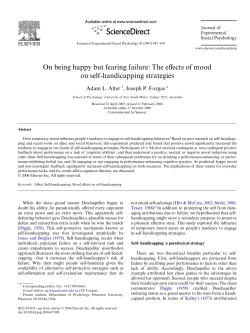 On being happy but fearing failure: The effects of mood on self