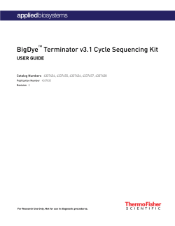 BigDye Terminator v3.1 Cycle Sequencing Kit User Guide (Pub. no