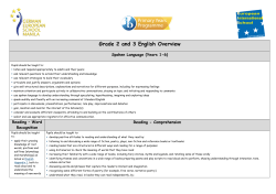 Grade 2 and 3 English Overview