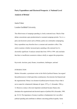 Party Expenditure And Electoral Prospects: A National