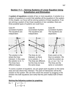 Solving Systems of Linear Equation Using Substitution and Elimination