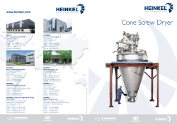 Cone Screw Dryer - HEINKEL Drying and Separation Group