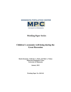 Children`s economic well-being during the Great Recession