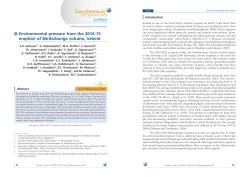 Environmental pressure from the 2014&ndash;15 eruption of B&aacute;r&eth;arbunga