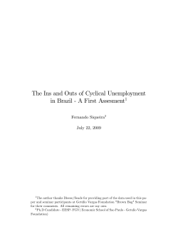 The Ins and Outs of Cyclical Unemployment in Brazil % A First