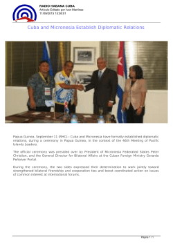 Cuba and Micronesia Establish Diplomatic Relations