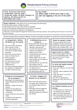 Curriculum Newsletter Lower Key Stage 2 Autumn 1