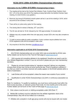 Entry Form - Kent County Athletics Association