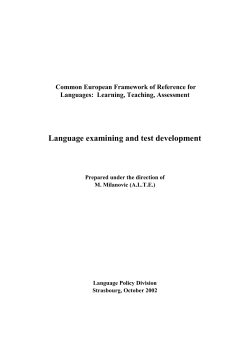 Language examining and tests development - Coe