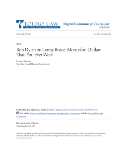 Bob Dylan on Lenny Bruce - Digital Commons @ Touro Law Center